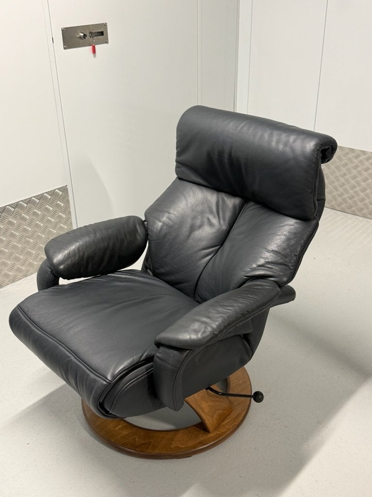 Himolla Cozyform leren relaxfauteuil – vintage design, Ophalen of Verzenden, Zo goed als nieuw, 75 tot 100 cm, Midcentury