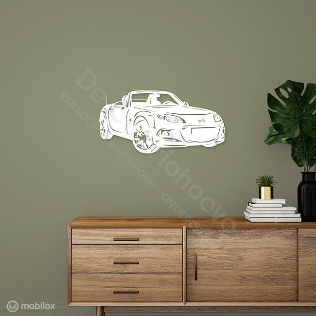 MX5 Wanddecoratie NCFLFL (70*31cm) Wit, De Cabriohoeve VOF, Nieuw, Info@cabriohoeve.nl, Julianalaan 9, 9462PG Gasselte, Nederland