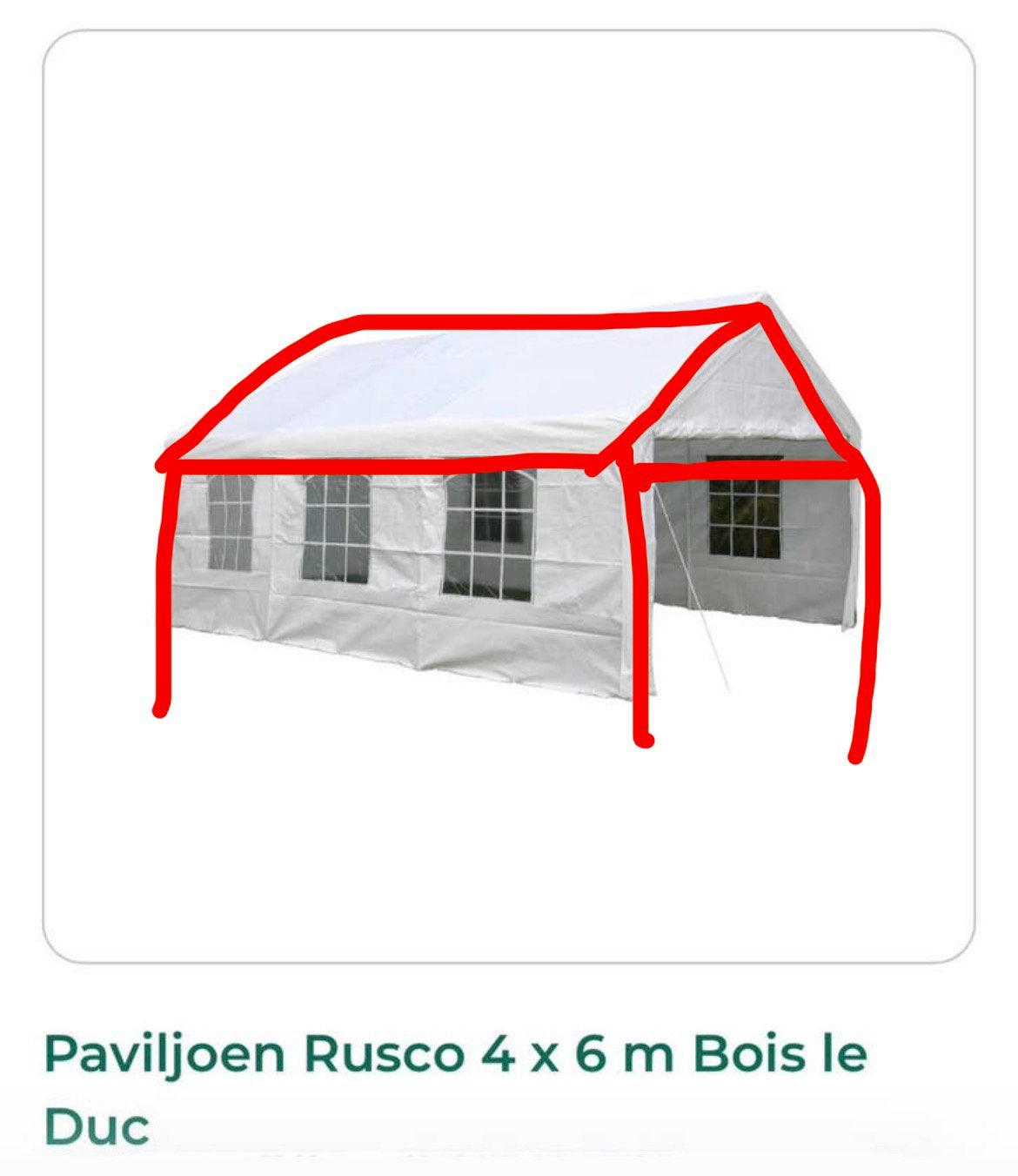 Dakzeil van Partytent Roca 4x6m - Nieuw in verpakking, Opvouwbaar, Nieuw, 4 tot 6 meter, Paviljoen