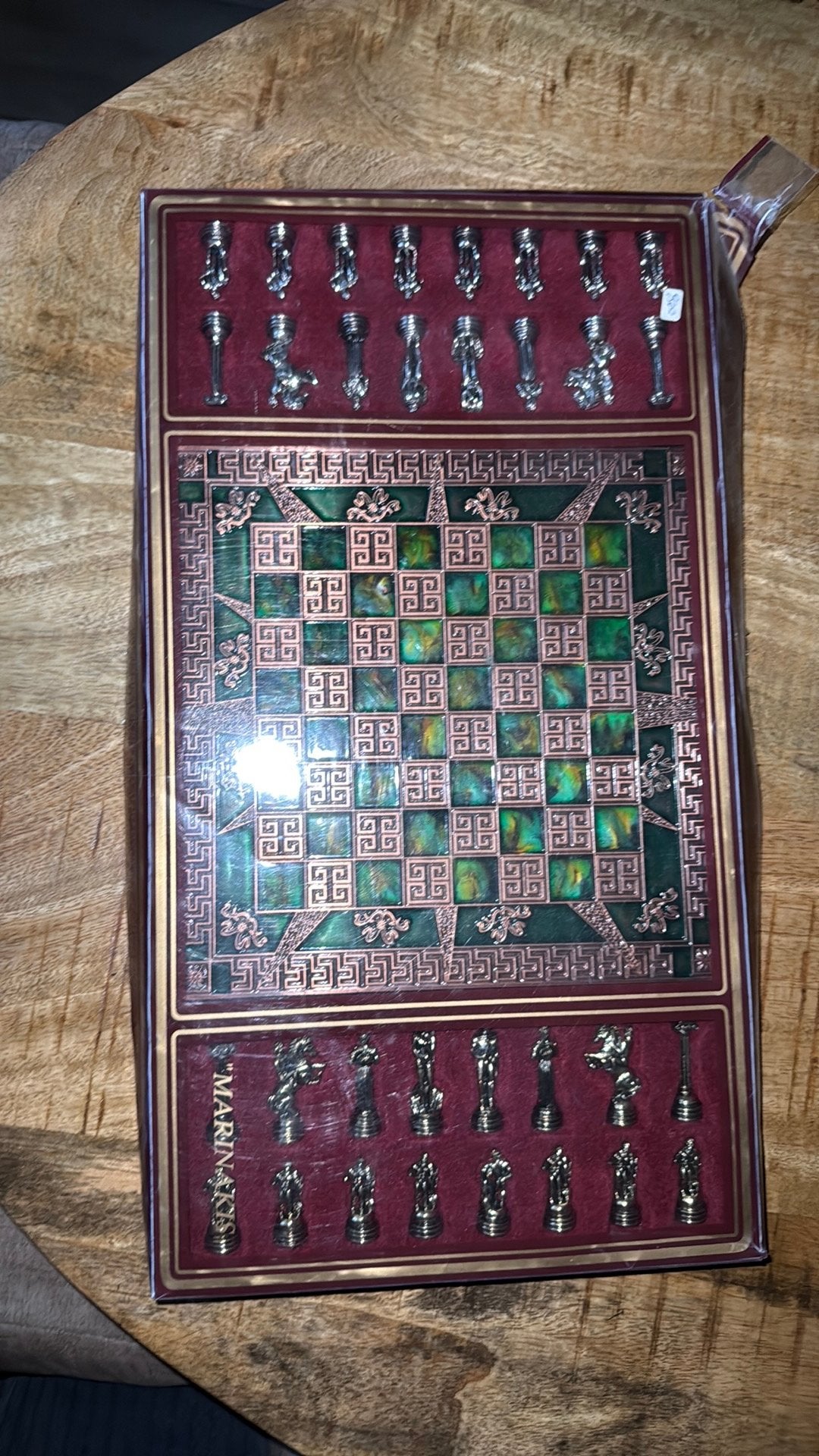 Zeldzaam vintage Marinakis Bros schaakspel – griekenland, Antiek en Kunst, Ophalen