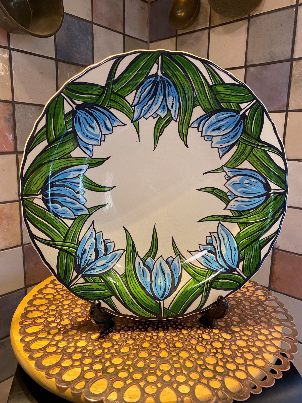 Westraven,designbord,doorsnee 34.5 cm,hoog 5.5 cm,400 jrTulp, Ophalen of Verzenden