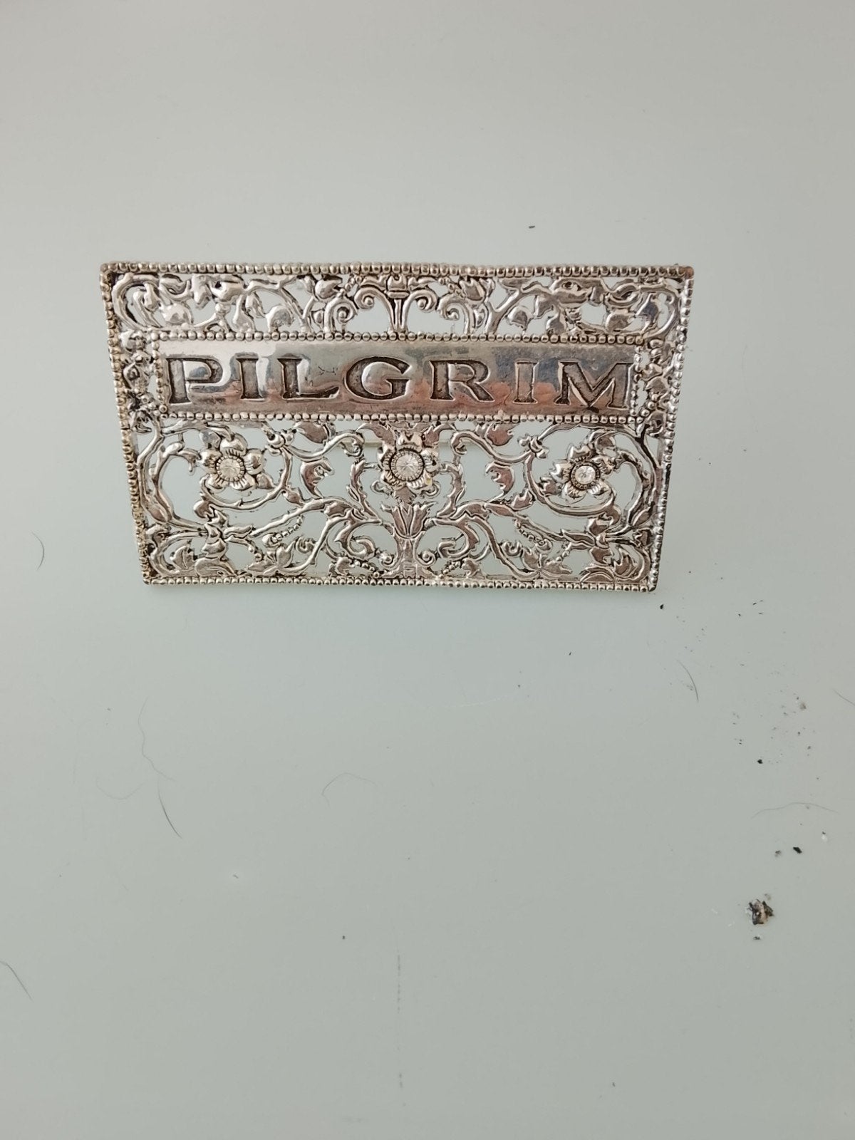 Vintage Pilgrim Broche/Speld - Zilverkleurig, Ophalen of Verzenden