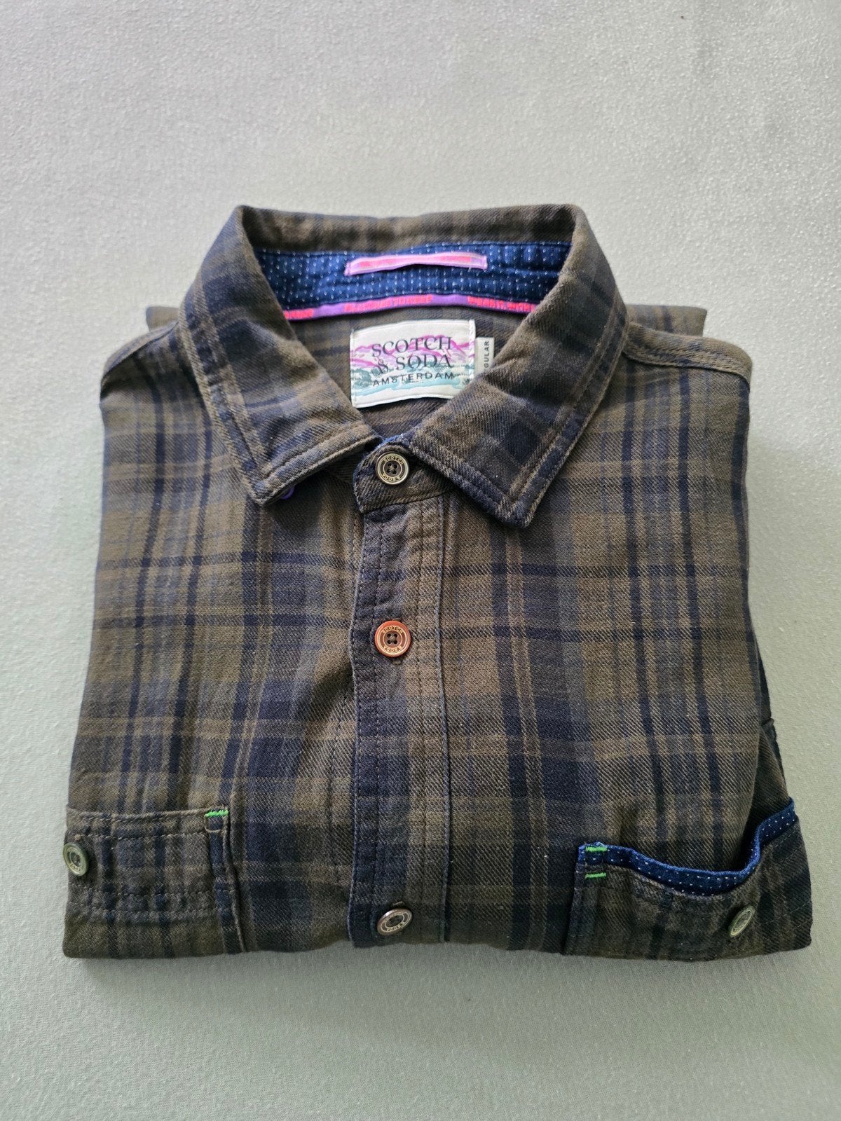 Scotch & Soda Flanellen Lumberjack Maat M Regular Fit, Kleding | Heren, Overhemden, Overige kleuren, Zo goed als nieuw, Scotch & Soda