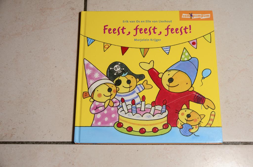 Rompompom feest, feest, feest! Erik van Os Elle van Lieshout, Ophalen of Verzenden, Zo goed als nieuw, Fictie algemeen, Voorleesboek