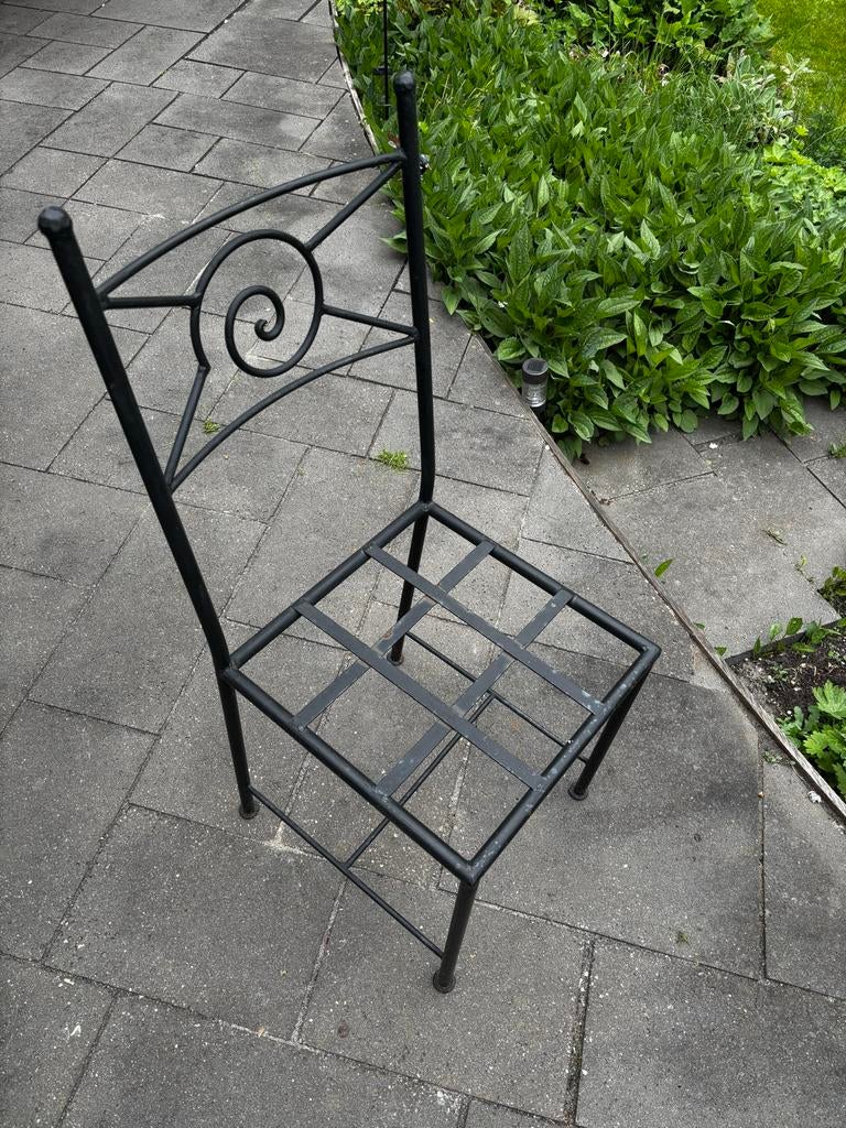 5 zwarte metalen Marokkaanse buitenstoelen, Ophalen, Gebruikt, Metaal