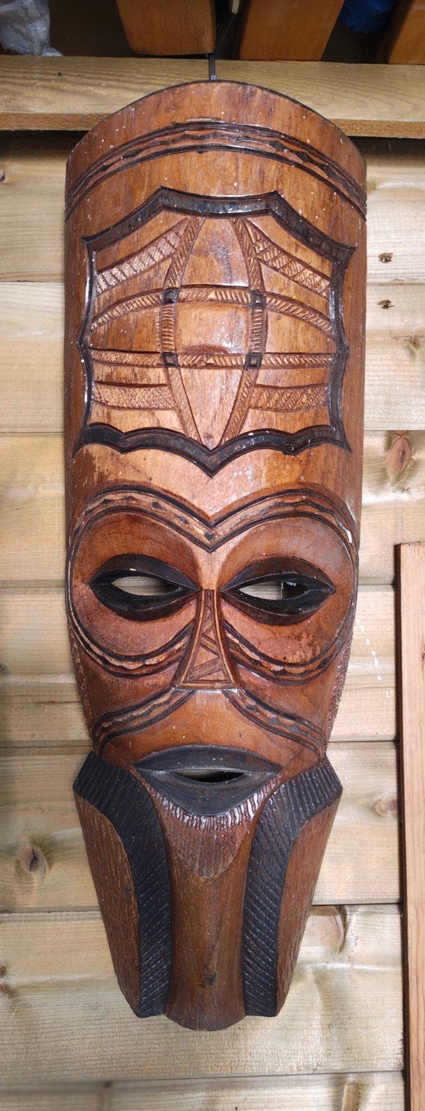Houten Afrikaans masker 1982, Ophalen of Verzenden, Afrika, Hout
