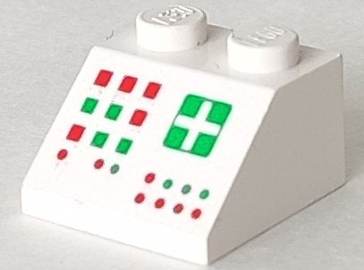 Lego White Slope 45 2 x 2 with Computer Panel Pattern, Gebruikt, Overige thema's, Lego, Overige typen