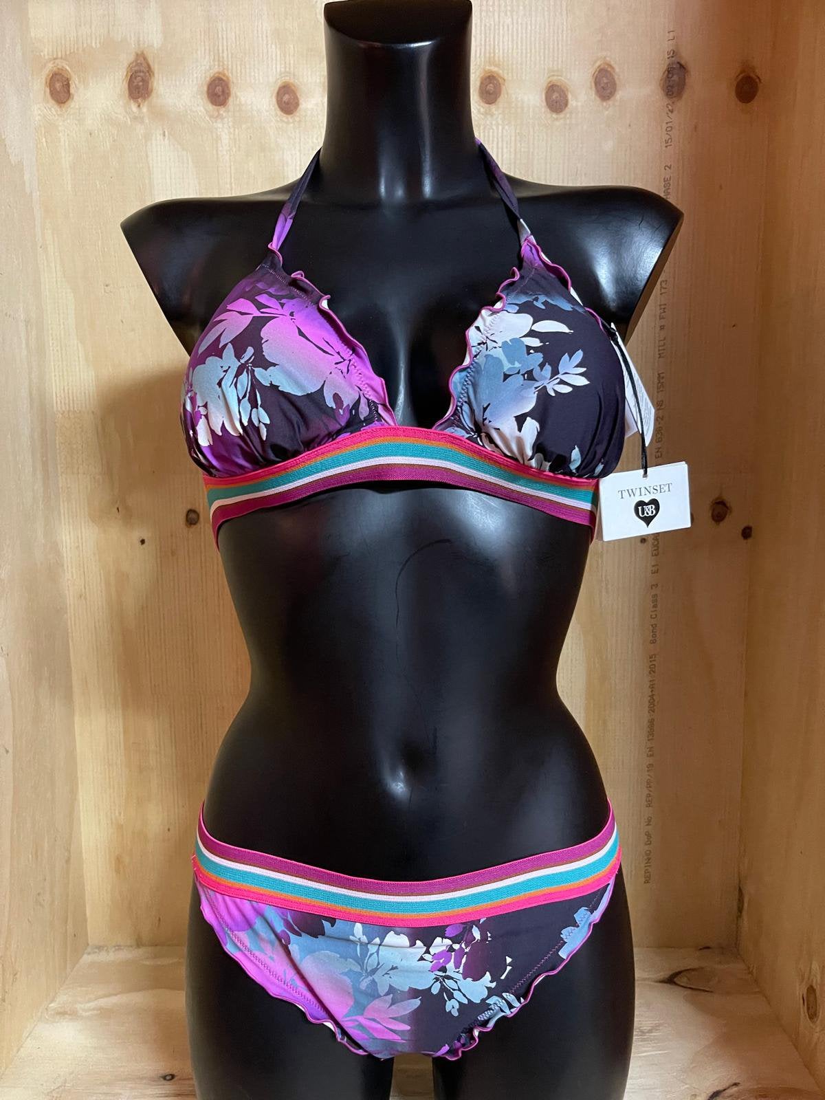 Twinset halter bikini maat 75b /40 en 85b /42 fiori, Kleding | Dames, Verzenden, Nieuw, Meerkleurig, Bikini