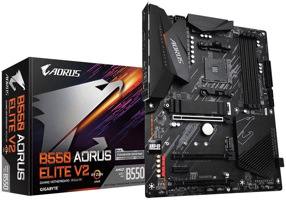 Gigabyte B550 AORUS ELITE V2 Moederbord, DDR4, Ophalen of Verzenden, Zo goed als nieuw, Socket AM4