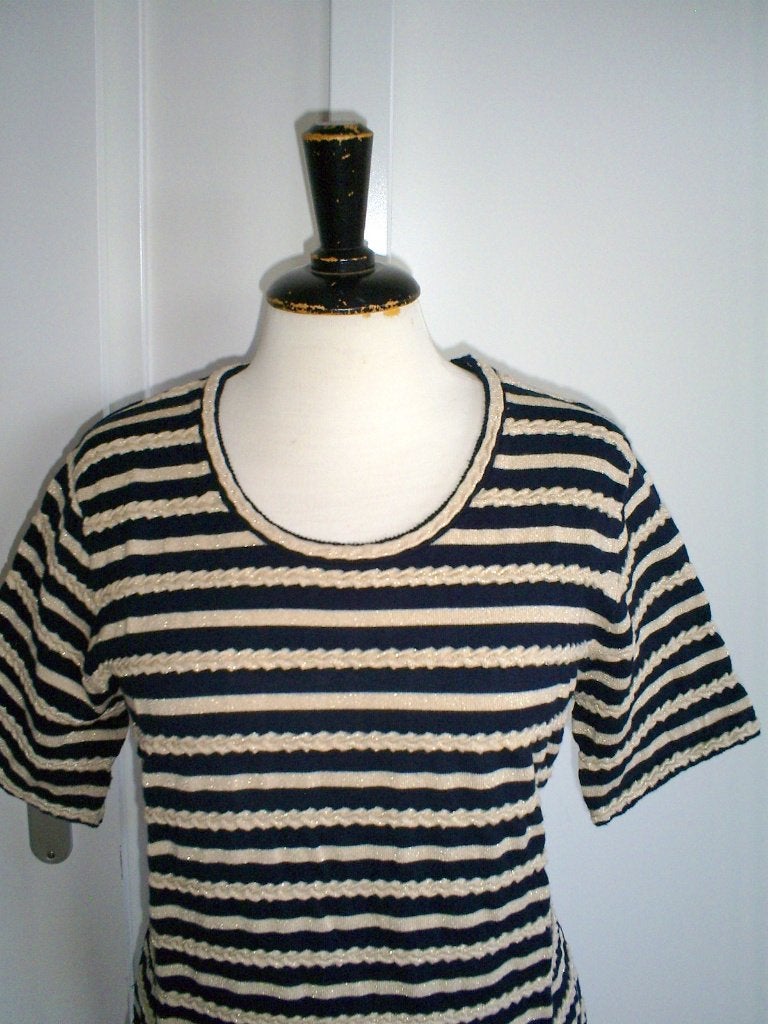 blauw LEO & UGO truitje met lurex mt. M, Maat 38/40 (M), Leo & Ugo, Zo goed als nieuw, Verzenden