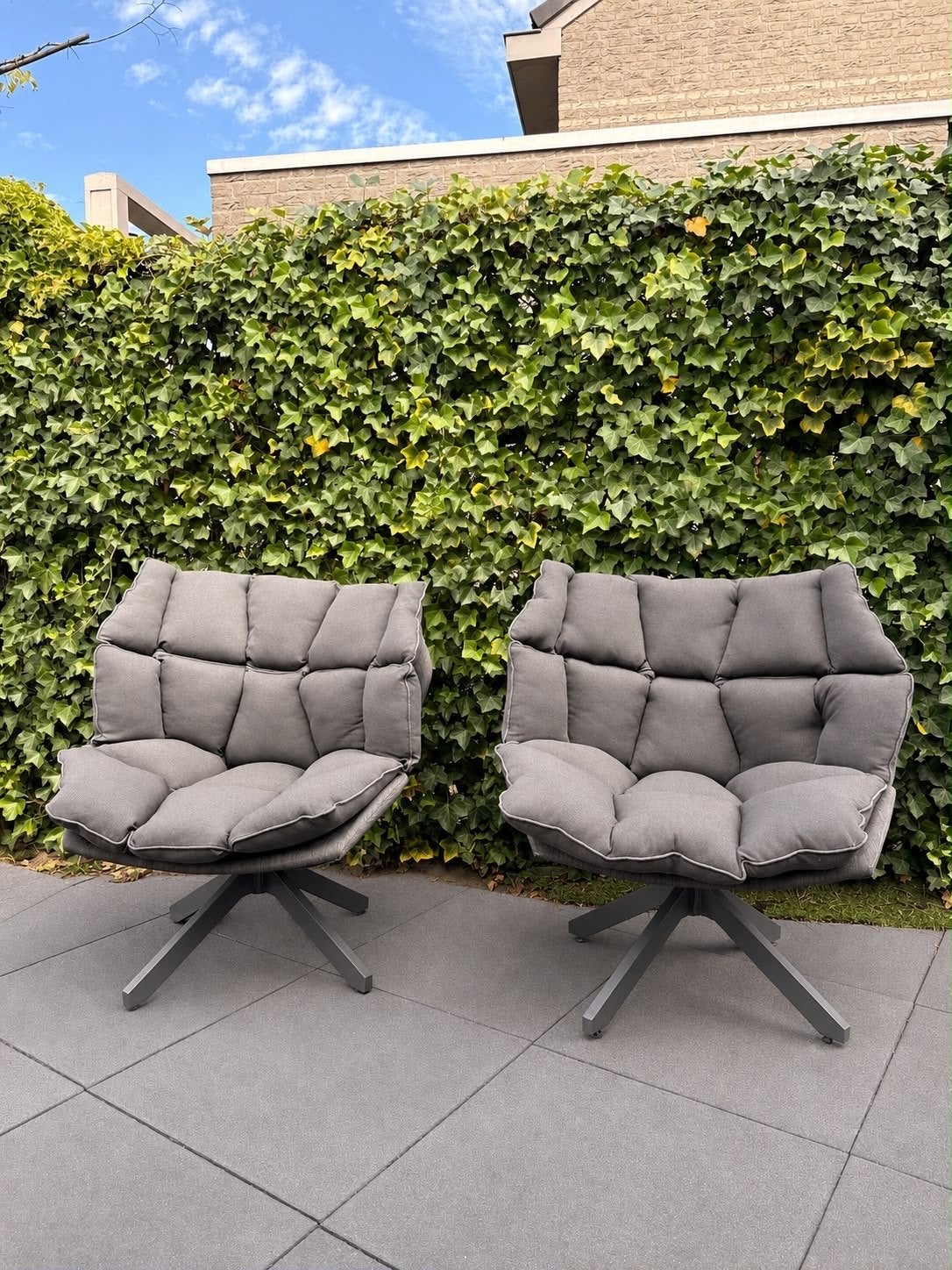 B&B Italia Husk Outdoor Fauteuil - 2 stuks beschikbaar, Ophalen, Gebruikt, Stof, 75 tot 100 cm