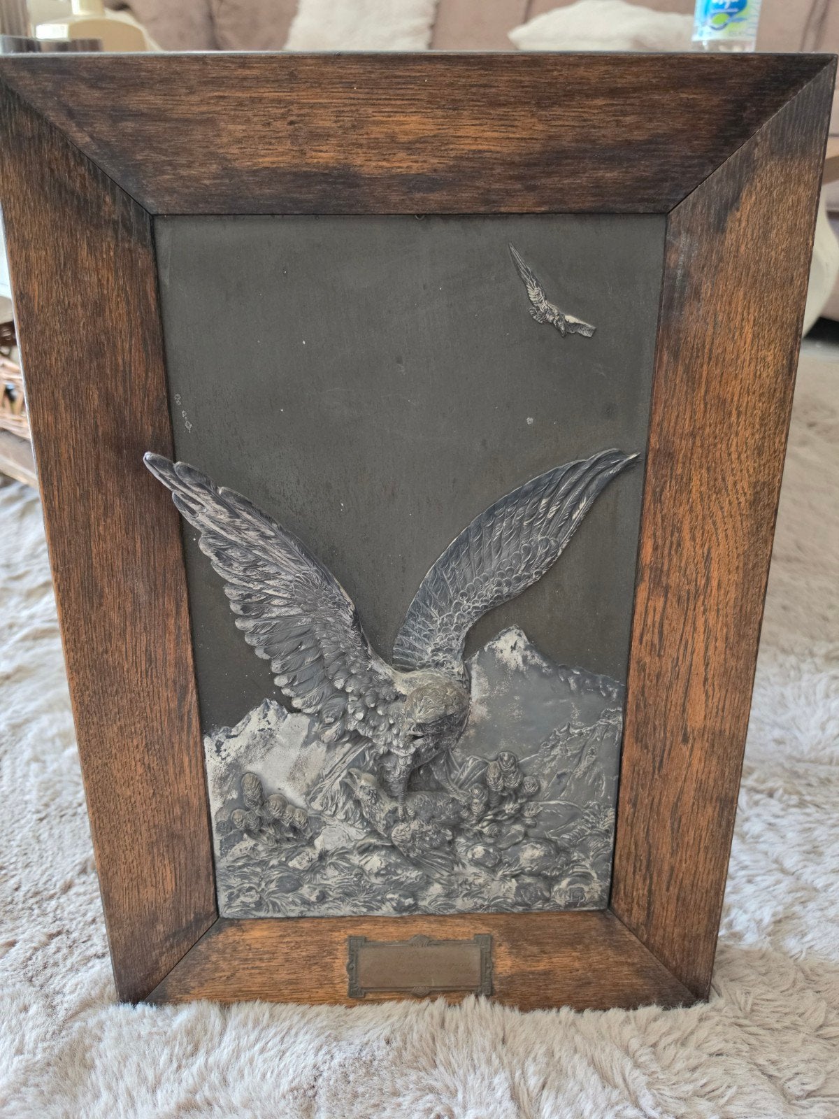 Vintage Adelaar Reliëf in Houten Lijst - I. Preis, Ophalen, Wanddecoratie, Vogel, 20 - 50 cm
