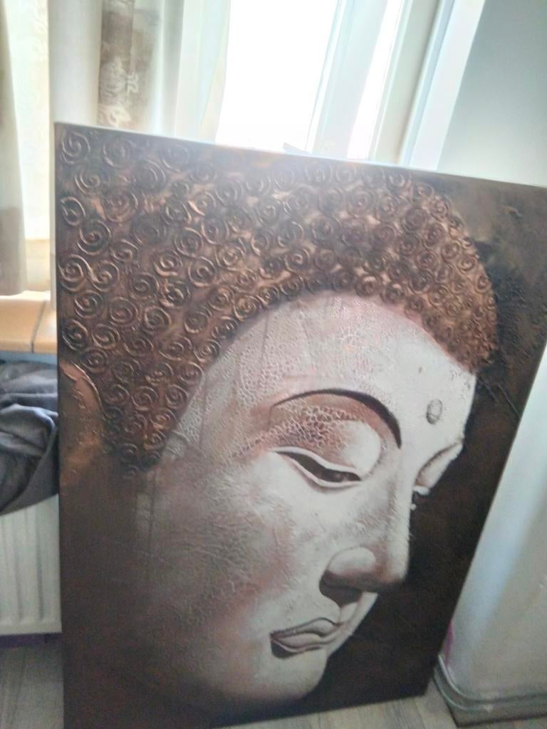 Groot boeddha canvas, Huis en Inrichting, Woonaccessoires | Schilderijen, Tekeningen en Foto's, Ophalen, Zo goed als nieuw, Schilderij