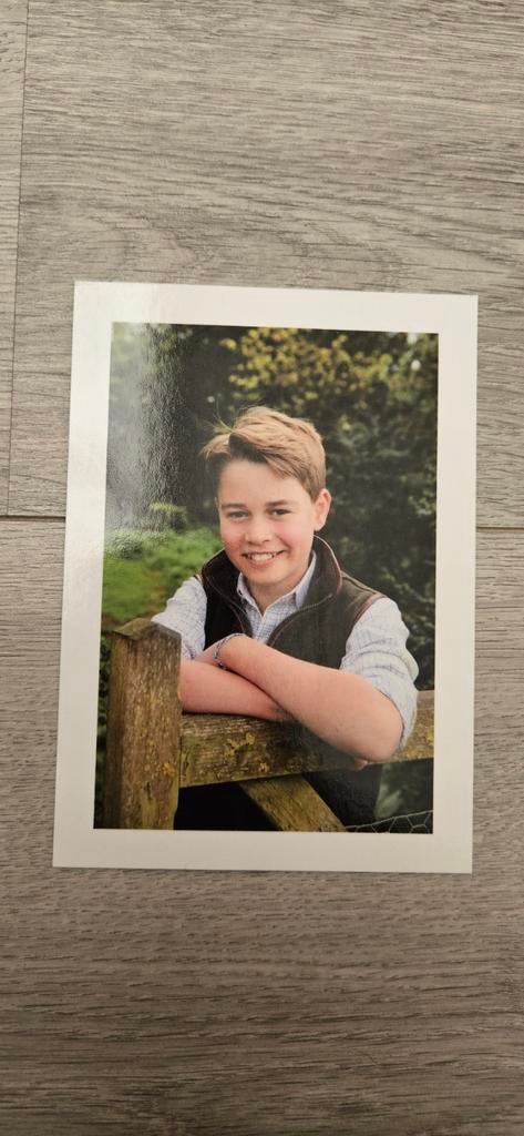 Bedankkaart verjaardag prins George te ruil, Ophalen of Verzenden, Kaart, Foto of Prent