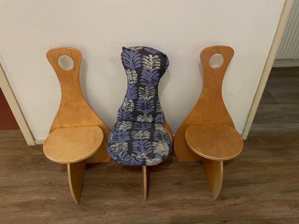 3 Houten kinderstoeltjes in Rolf of Apollo-stijl, Kinderen en Baby's, Kinderkamer | Tafels en Stoelen, Ophalen, Gebruikt, Stoel(en)