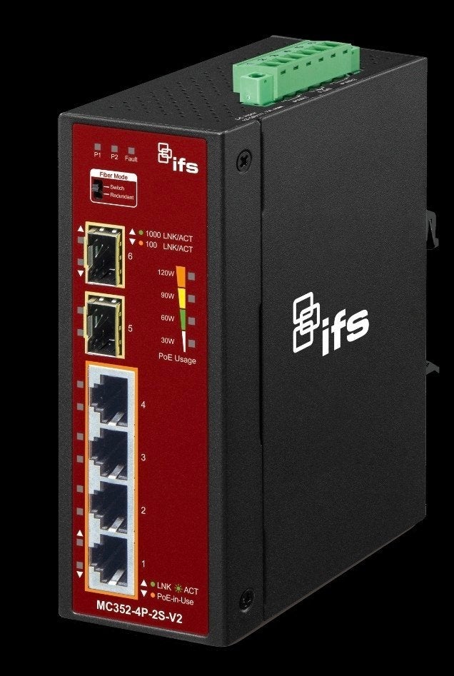 IFS MC352-4P-2S UM Media convertor Switch, Computers en Software, Verzenden