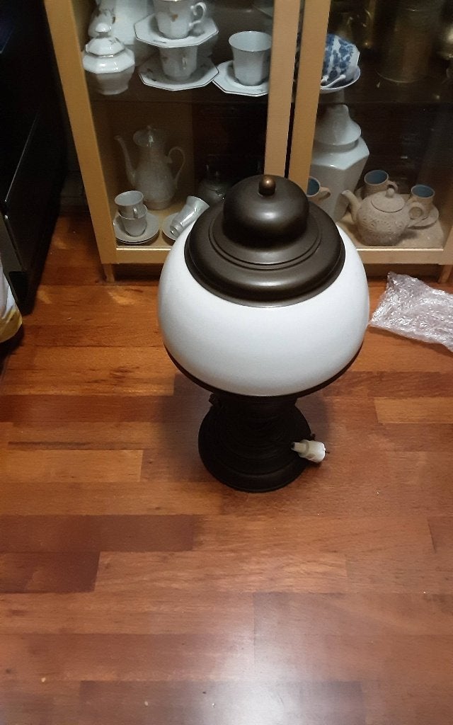 Koper staande lamp, Antiek en Kunst, Verzenden