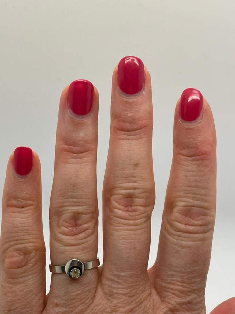 E110 Prachtige zilveren Karl Laine Finland ring, Met kristal, Ophalen of Verzenden, Zo goed als nieuw, X