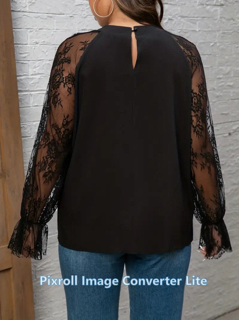 Foto 2 van R100 zwarte mooie blouse, maat 4XL = 44/46