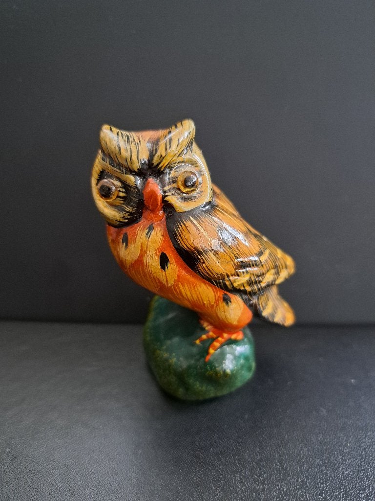 Vintage gelakt uiltje, Ophalen of Verzenden, Zo goed als nieuw, Dier
