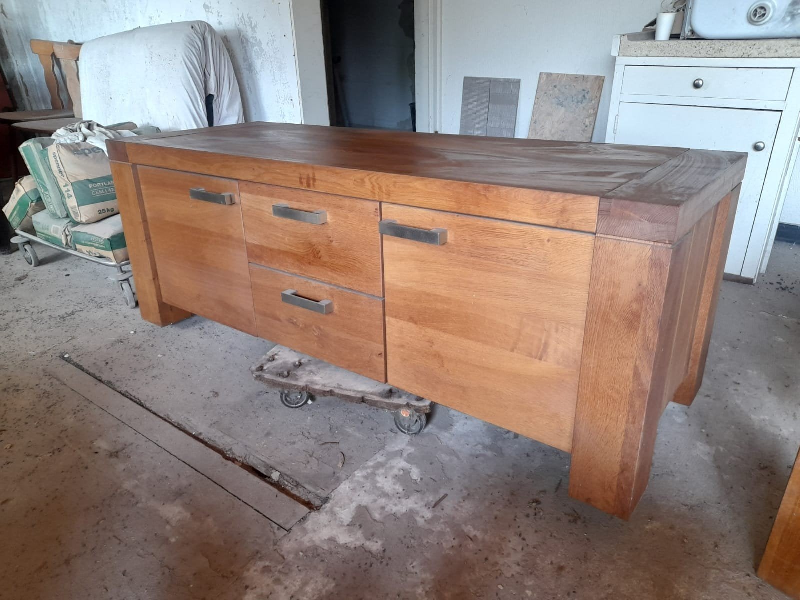 Houten meubels salon- bijzet en eettafel, dressoir, Tv kast, Ophalen, 50 – 75, 50 tot 100 cm, Modern Landelijk