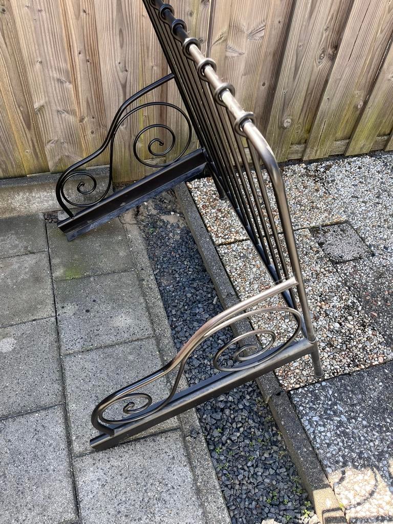 Metalen bedframe, Ophalen, 90 cm, Eenpersoons, Zwart