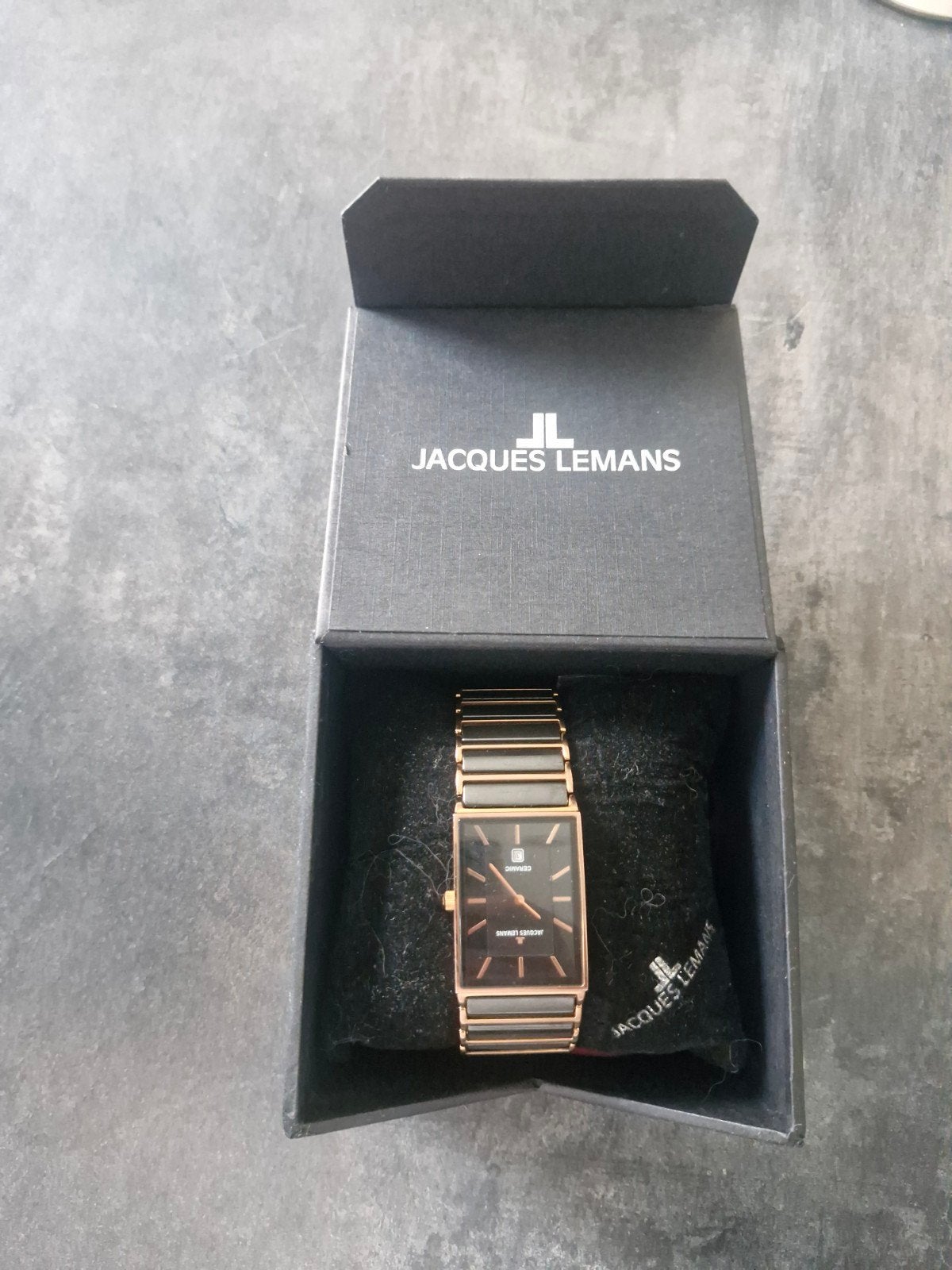 Jacques Lemans Ceramic Horloge - Zwart/Roségoud, Overige merken, Overige materialen, Polshorloge, Overige materialen
