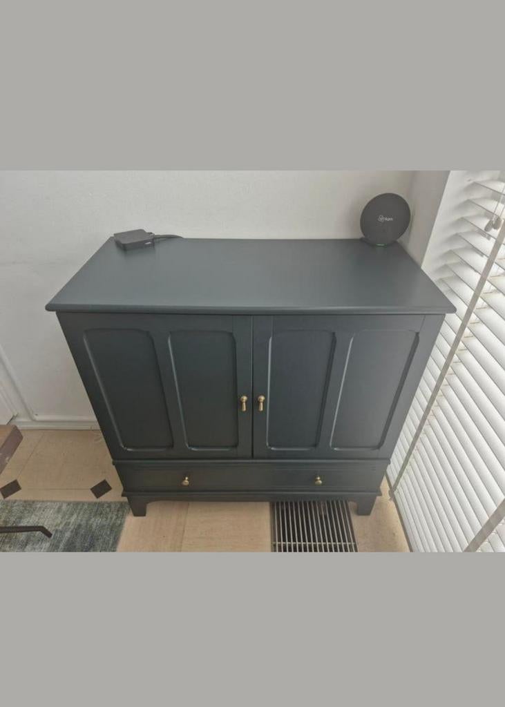 Blauw kast lommarp met planken en lade, Huis en Inrichting, Kasten | Overige, Ophalen, Gebruikt