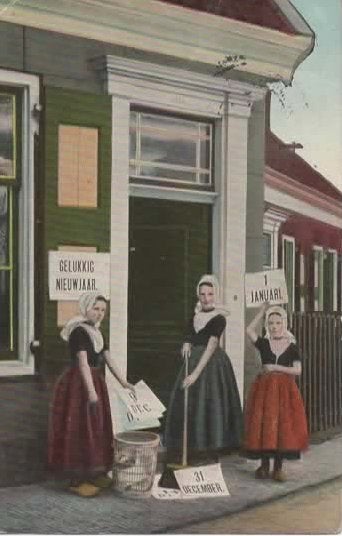Zeeland 25 klederdrachten gelukkig nieuwjaar, Verzenden, Voor 1920, Gelopen, Zeeland