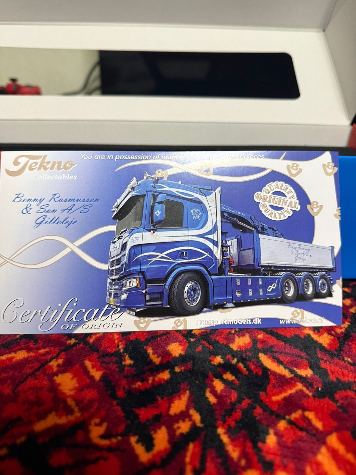 Benny rasmussen schaalmodel limited edition piece 131/180, Ophalen, Nieuw, Bus of Vrachtwagen, Tekno