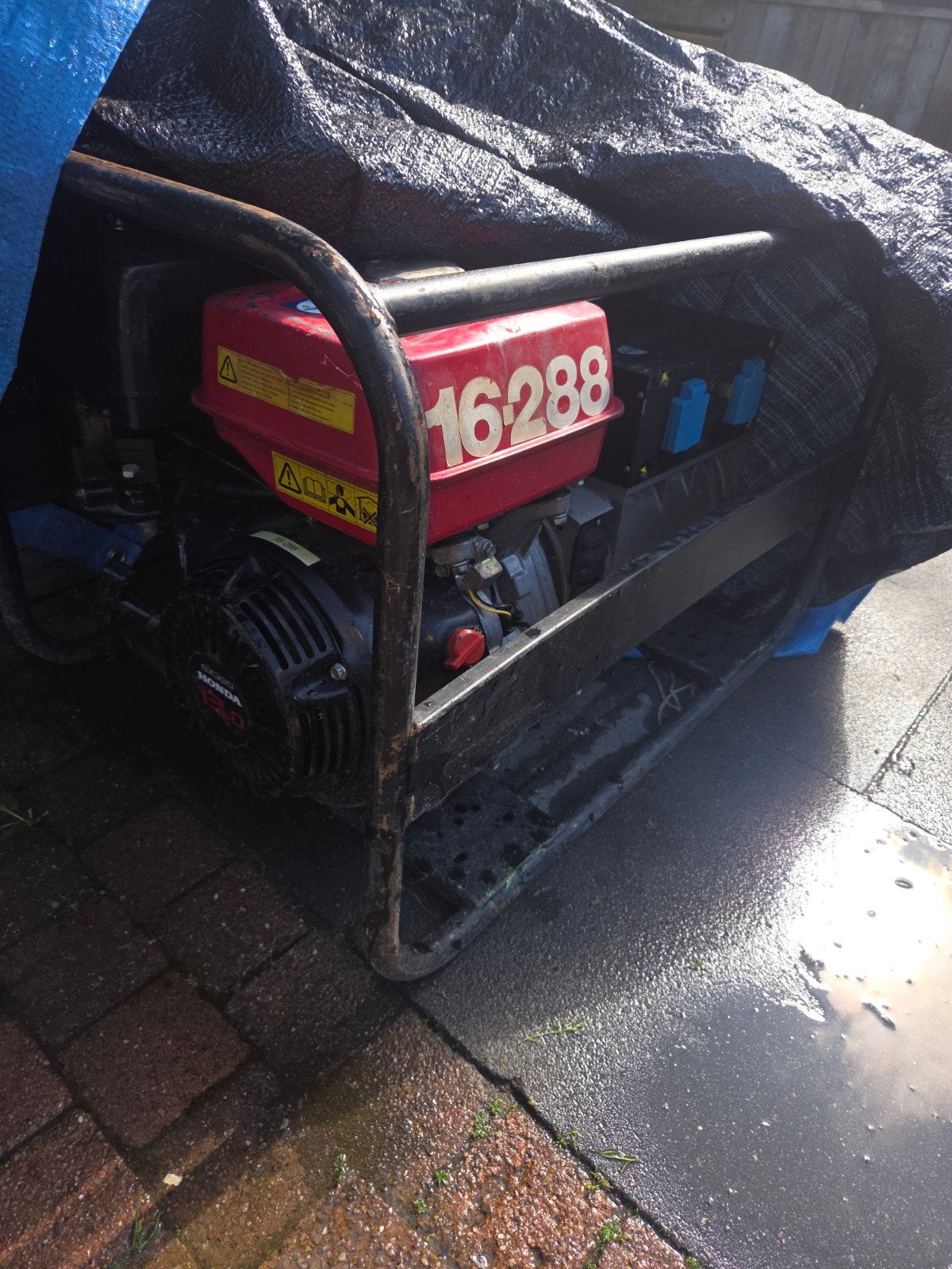 Honda benzine agregrasr GX390-motor, Ophalen of Verzenden, Gebruikt