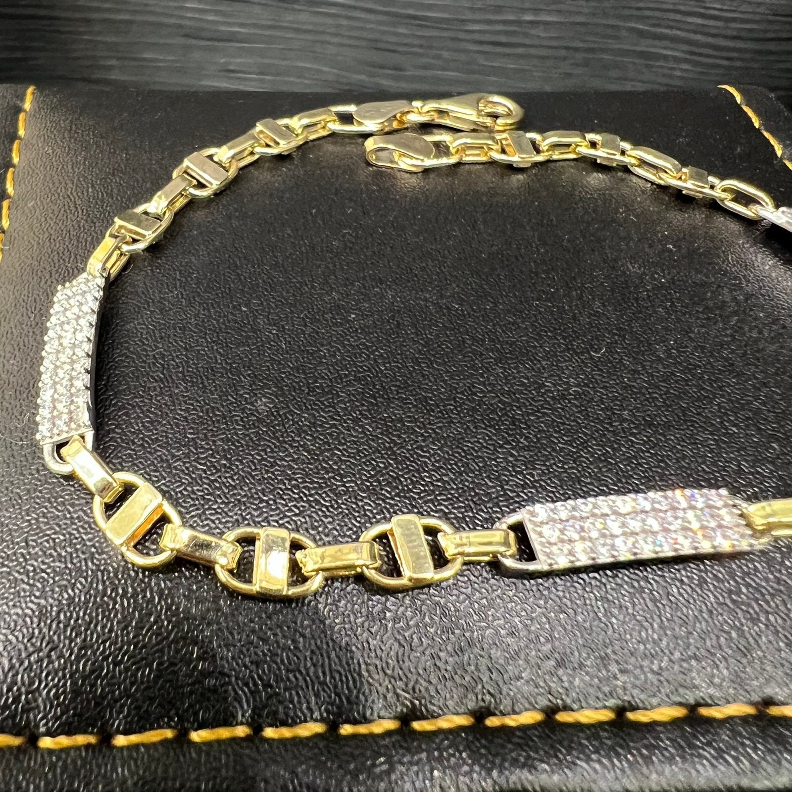 14 karaats gouden armband kingsley schakel, Ophalen of Verzenden, Nieuw, Goud