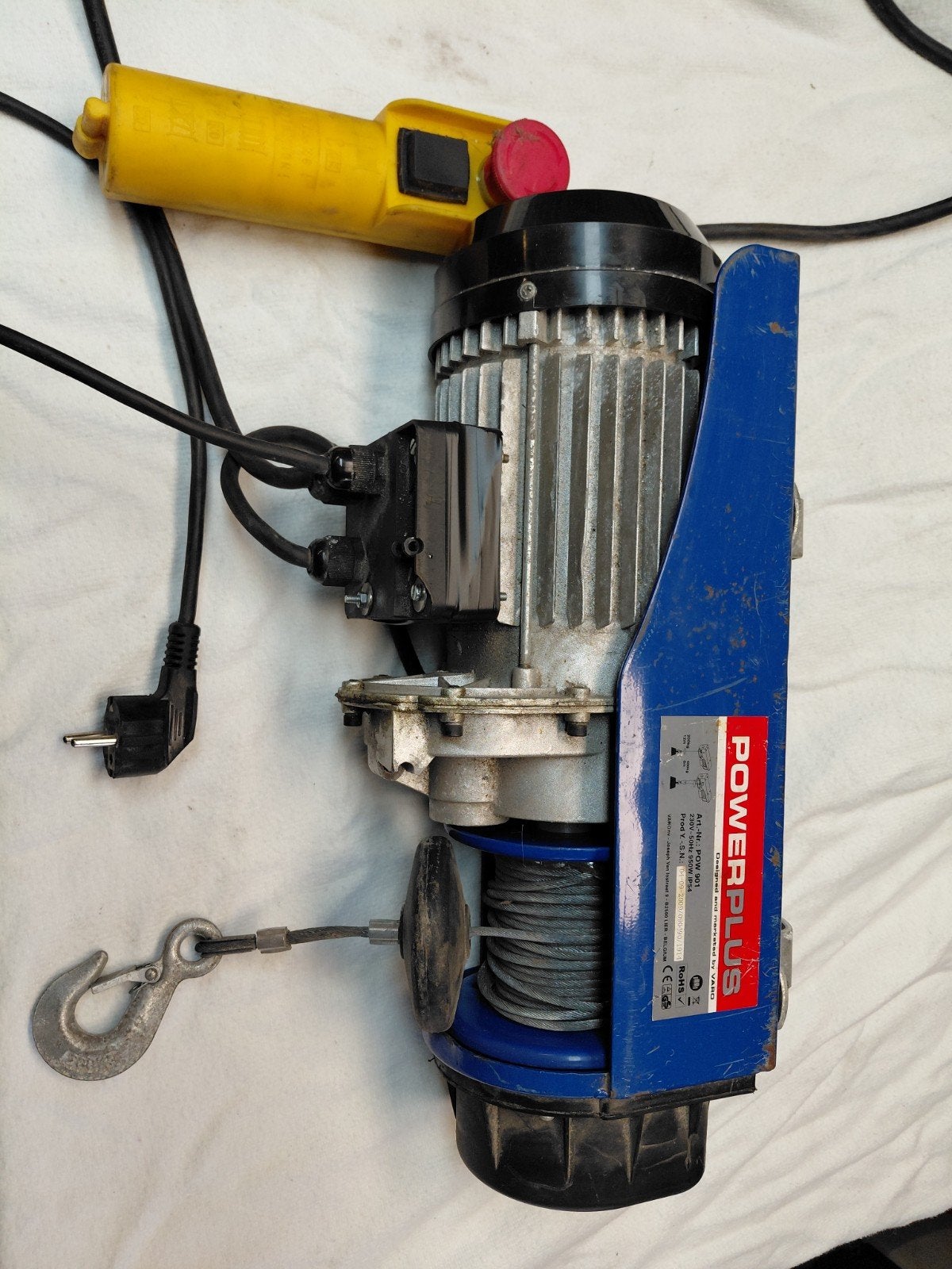 Powerplus elektrische takel 200 kg, 220V, 3m hijshoogte, Ophalen, Gebruikt, Elektrisch