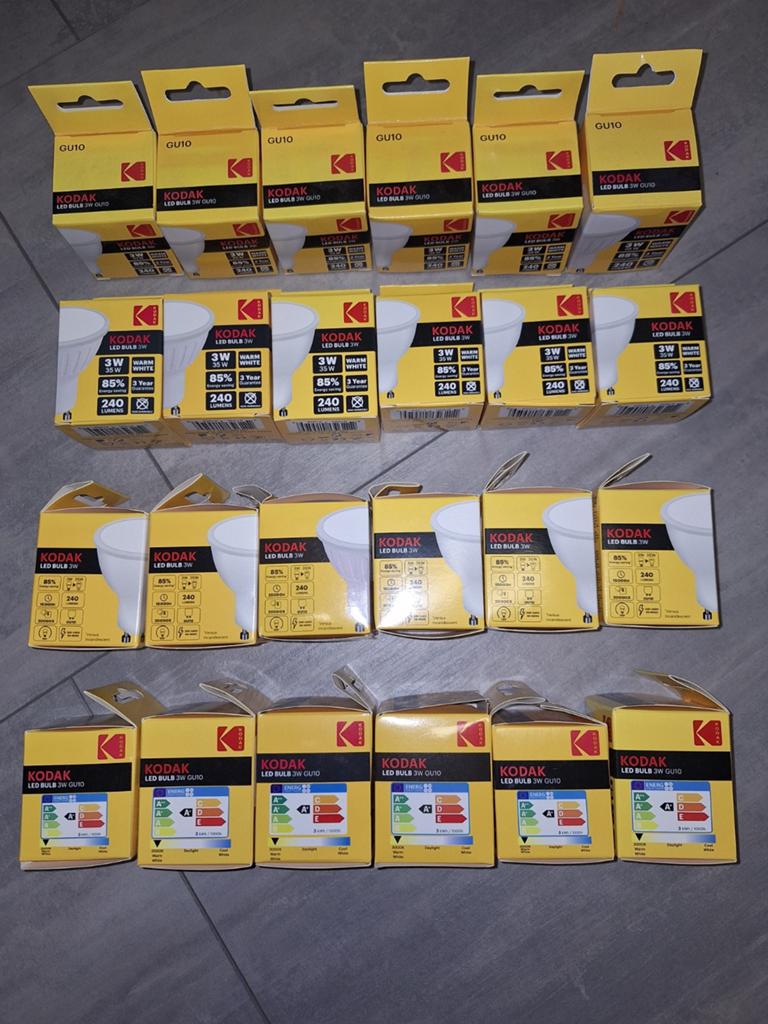Kodak LED lampen Spotjes spots GU10 partij 24 stuks nieuw, Metaal of Aluminium, Nieuw, Ophalen of Verzenden, Led