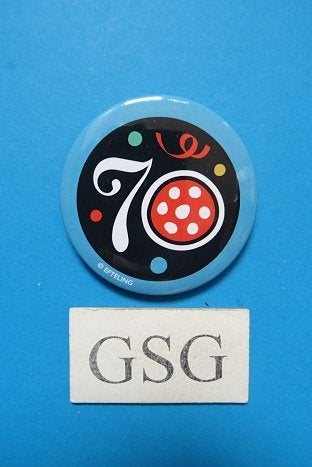 Efteling button 70 jaar blauw nr. 50800-01, Ophalen, Nieuw, Button of Speldje