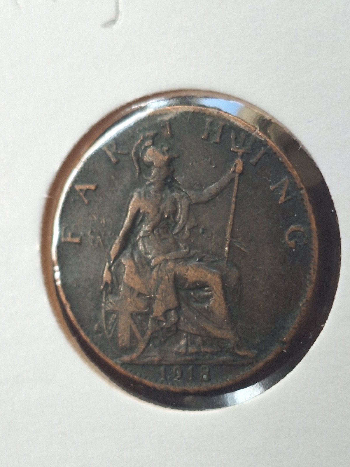 VERENIGD KONINKRIJK 1 farthing 1918 (#228), Ophalen of Verzenden, Overige landen, Losse munt
