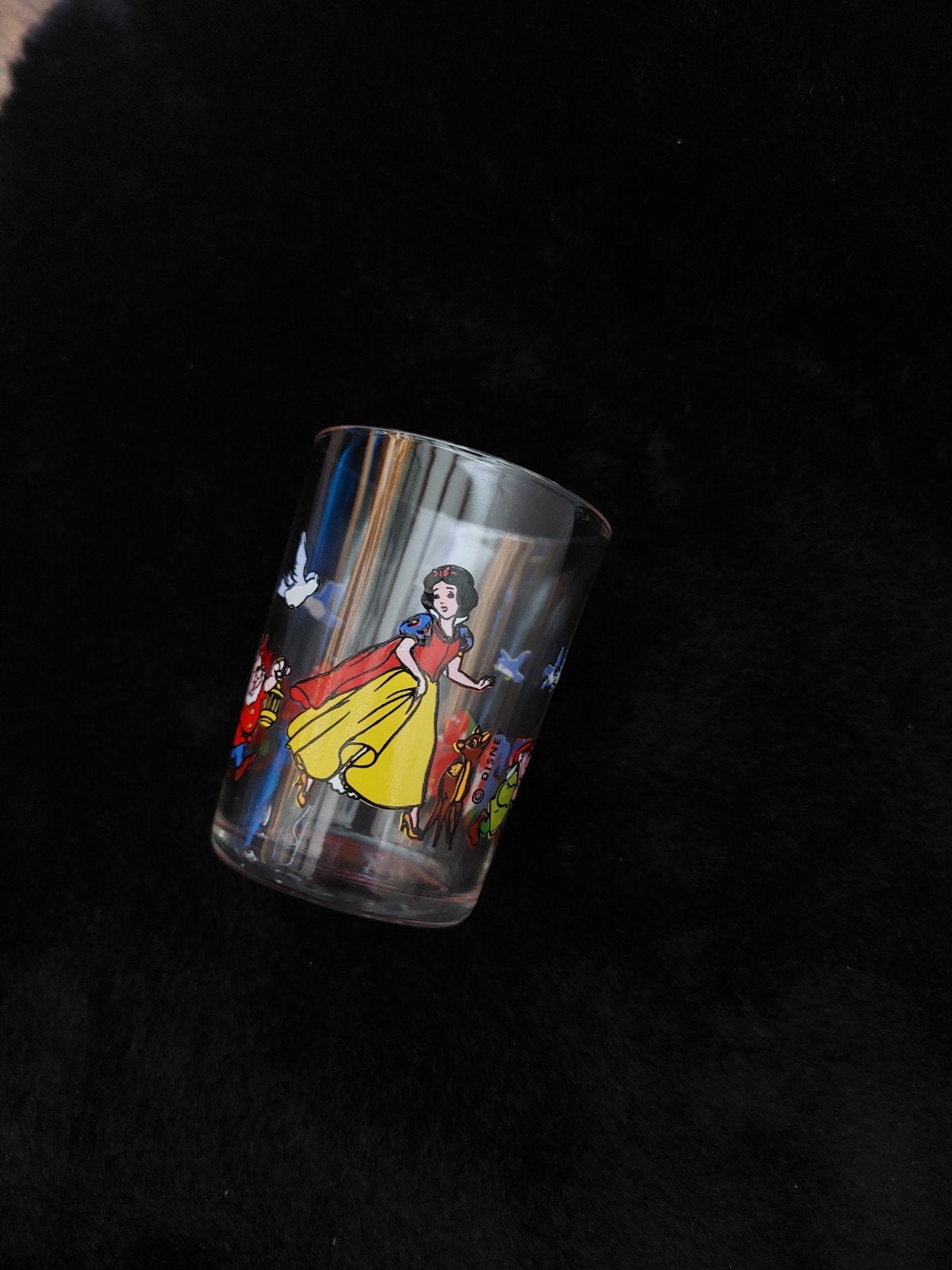 Vintage Sneeuwwitje en de Zeven Dwergen drinkglas, Ophalen of Verzenden, Sneeuwwitje of Doornroosje, Zo goed als nieuw, Servies