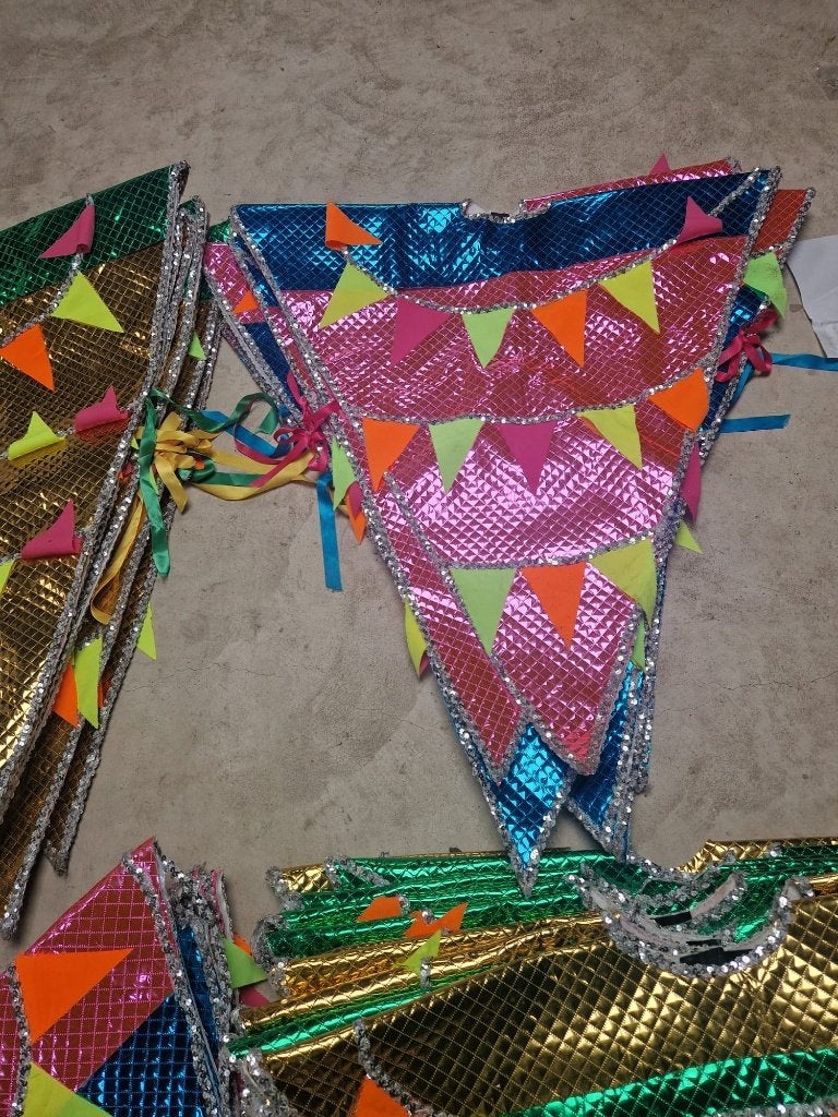 Foto 16 van Carnavalskleding loopgroep optocht/stoet vlaggentjes pakken