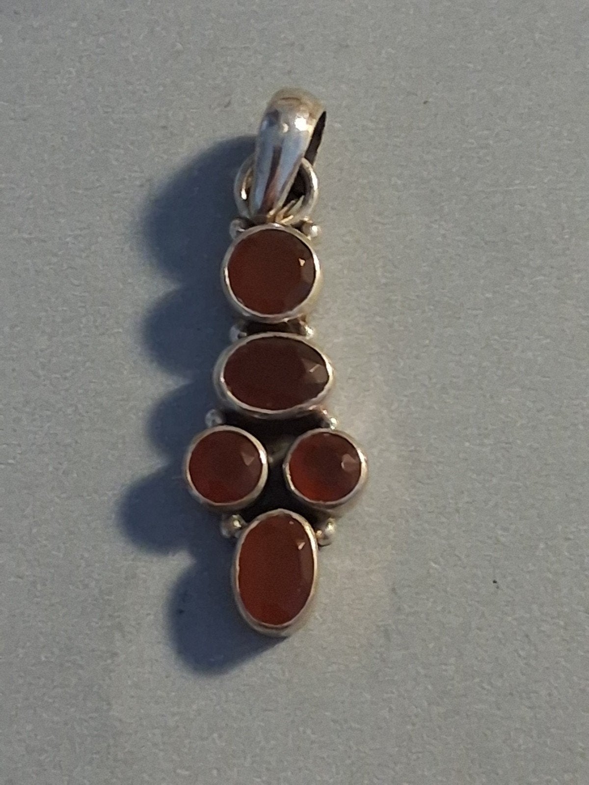 zilveren hanger met Carneool steen -- afmeting 3 cm, Verzenden, Nieuw, Rood, Zilver