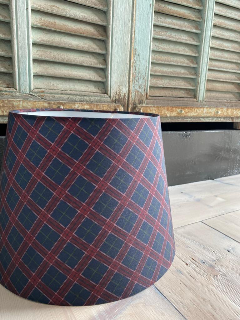 IKEA Tartan Lampenkap - Klassiek Ruitpatroon, 25 tot 50 cm, Blauw, Klassiek, Rond