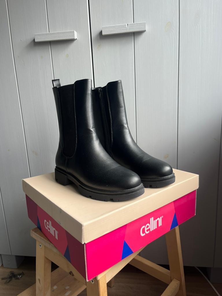 Zwarte enkel laarsjes cellini, Zwart, Lage of Enkellaarzen, Nieuw, Ophalen of Verzenden