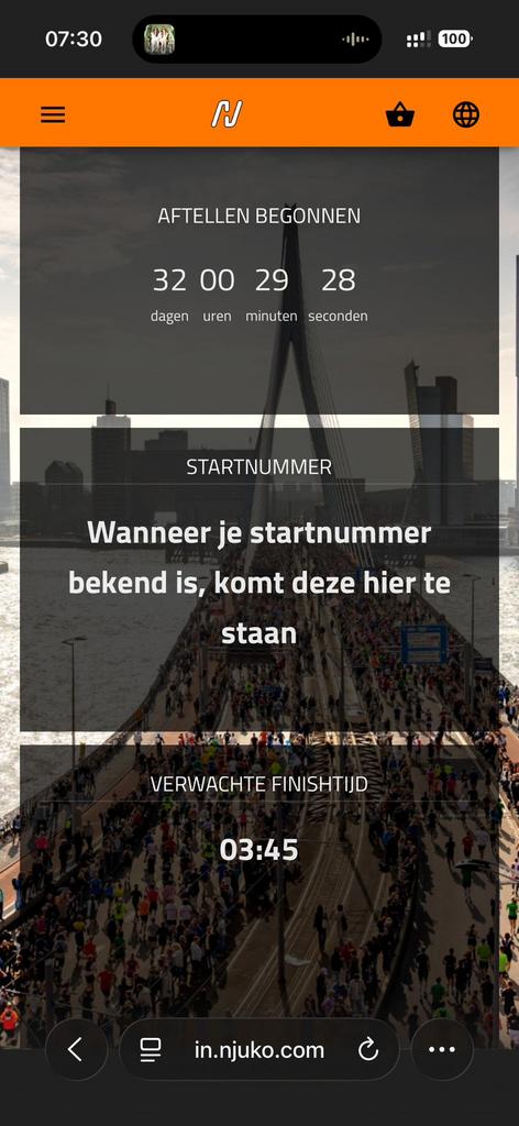 Startbewijs Marathon Rotterdam 2026, Eén persoon