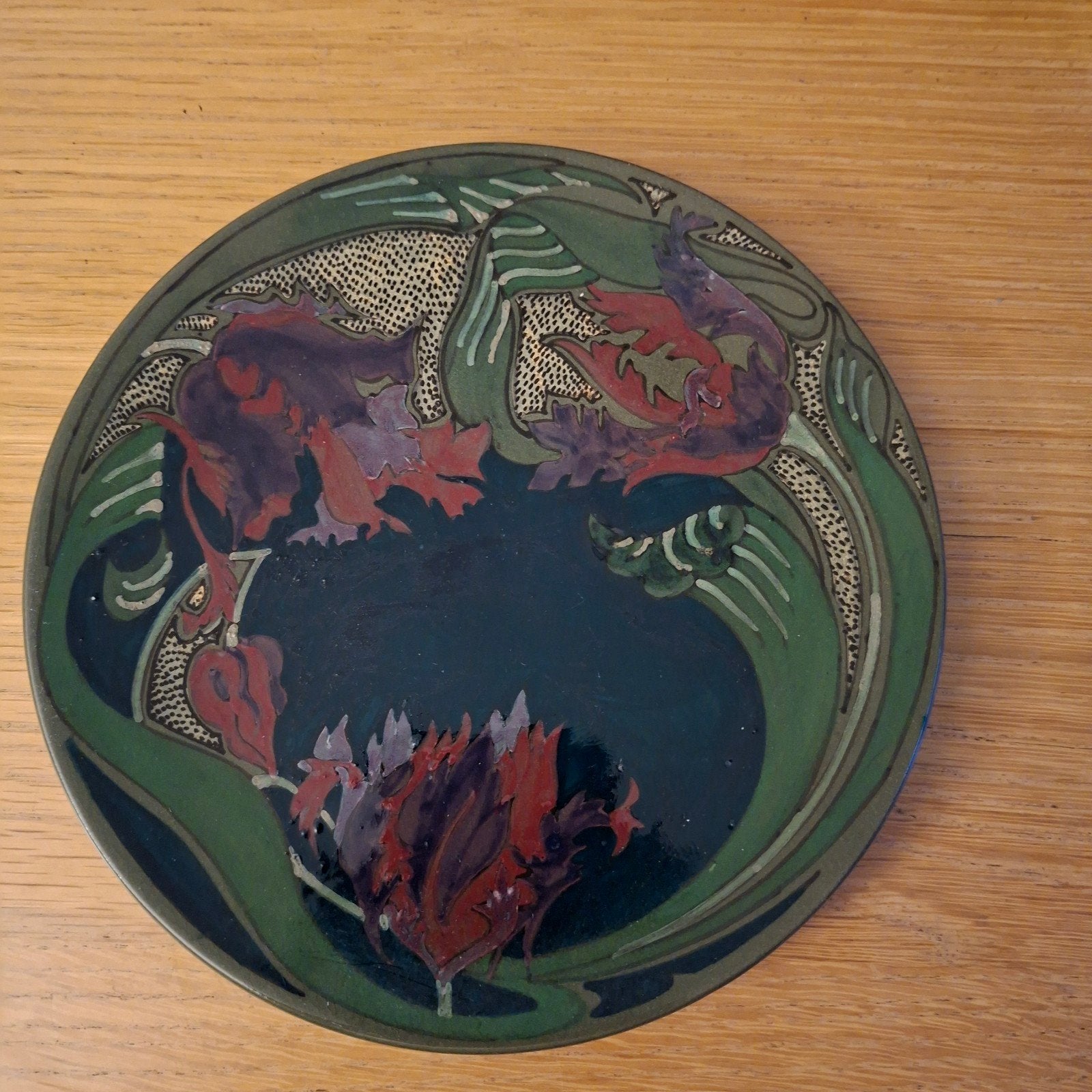 Antiek Art Nouveau Wandbord Zuid-Holland, Ophalen