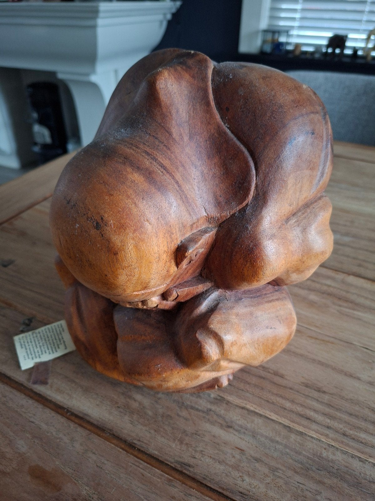 Houten Yogi Man Beeld - Organg Malu, 25 cm, Ophalen of Verzenden, Zo goed als nieuw, Hout