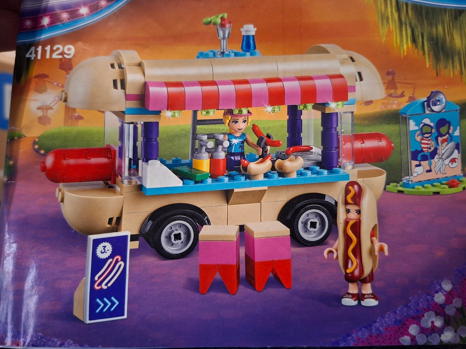 Lego Friends Hotdogkraam 41129 - Compleet met instructies, Lego, Ophalen of Verzenden, Zo goed als nieuw, Complete set