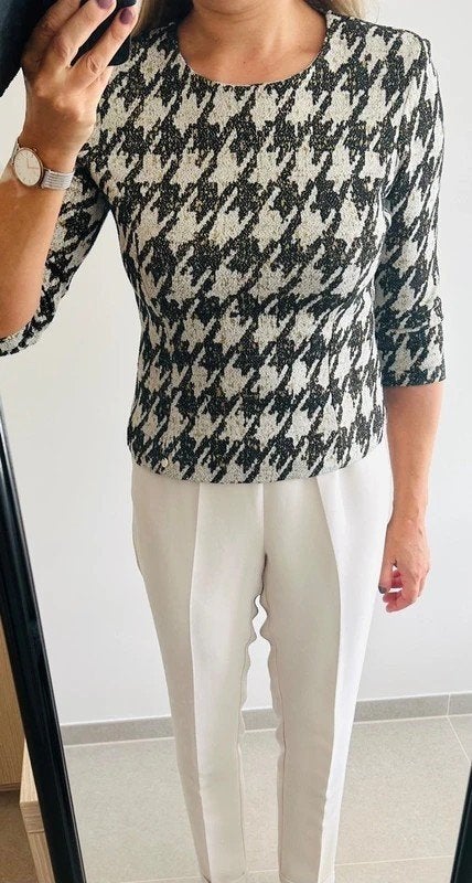 Truitje Rinascimento houndstooth pattern, Maat 38/40 (M), Meerkleurig, Rinascimento, Nieuw