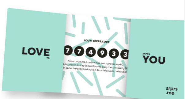 Suprisme me  bon t.w.v 150€, Tickets en Kaartjes, Kortingen en Cadeaubonnen, Eén persoon, Cadeaubon