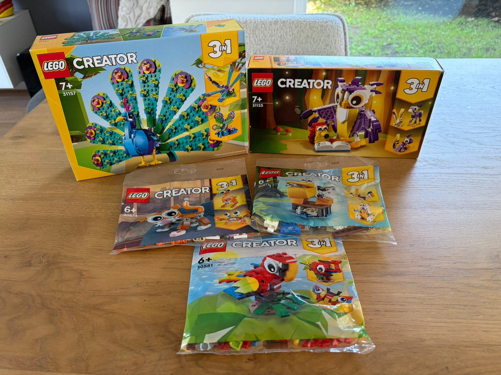 Lego Creator 3 in 1 pauw, uil, poes, vis, vlinder, papegaai, Lego, Nieuw, Ophalen of Verzenden, Compleet