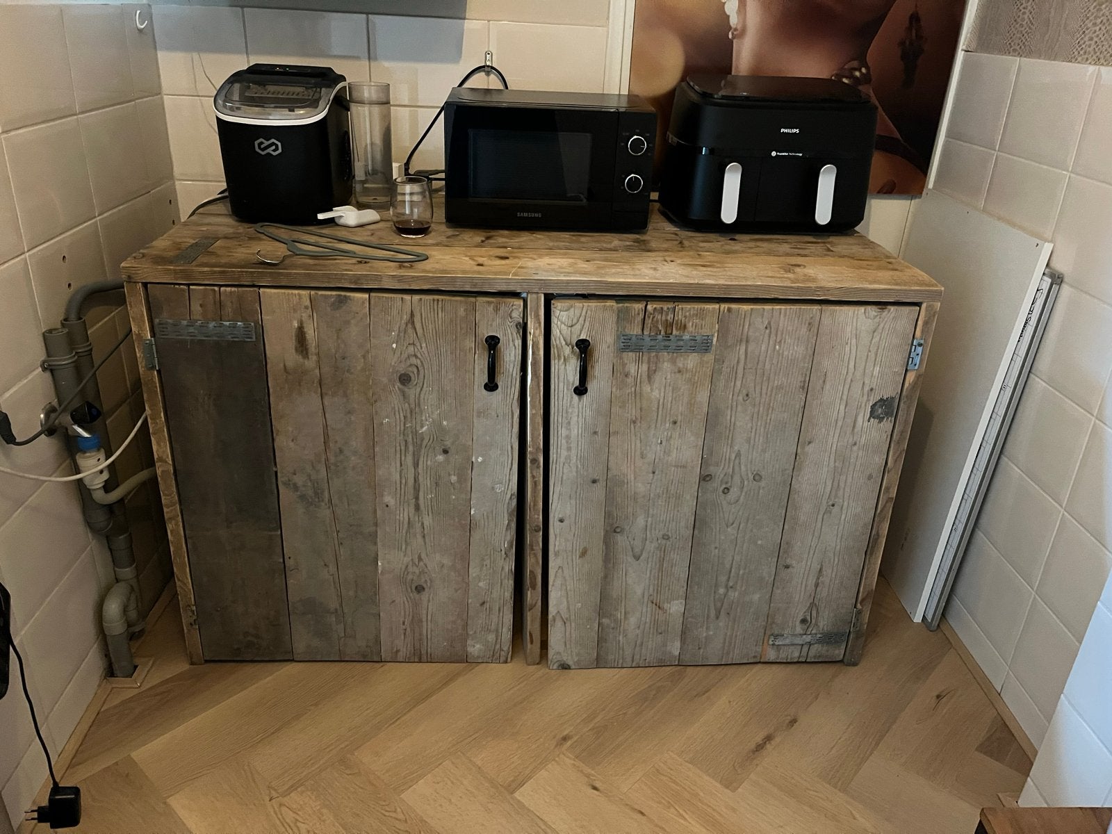 houten ombouw voor wasmachine en droger, Ophalen, 1200 tot 1600 toeren, Gebruikt, 8 tot 10 kg