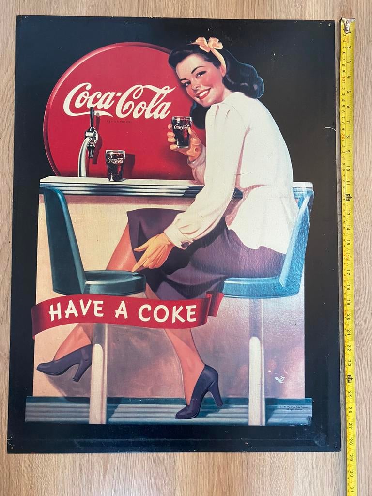 Old school coca cola bord en boeddha poster, Verzamelen, Ophalen, Zo goed als nieuw